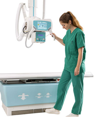 [Translate to English:] Deckenstativ-Röntgensysteme von EXAMION